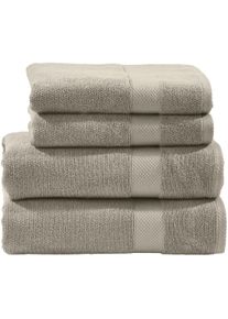 done. Handdoekenset Deluxe 2x handdoeken (50x100 cm), 2x douchehanddoeken (70x140 cm) (set, 4 stuks) handdoeken maat - bruin