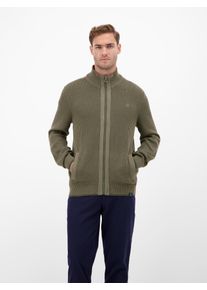 Lerros Vest met opstaande kraag en sportieve structuur heren gebreide vesten maat L groen