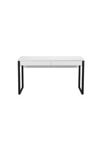 Places of Style Bureau Moid, Computertafel in modern design, Breedte 120/140/160 cm, met metalen poten & lade bureaus wit