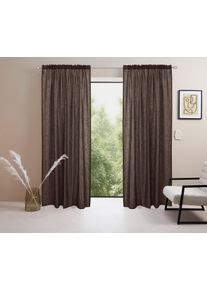 LeGer Home by Lena Gercke Gordijn Marusha 1 gordijn, linnen-look, geweven, verschillende maten(1 stuk) kant & klaar gordijnen maat 2 bruin