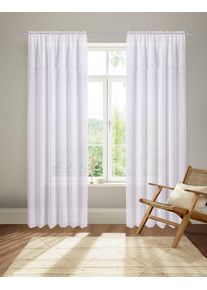 Home Affaire Gordijn Riedbach met florale boord bestikt (1 stuk) kant & klaar gordijnen maat 2 wit