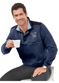 Marco Donati Poloshirt Shirt met lange mouwen (1-delig) heren knoopsluiting maat 44/46 blauw