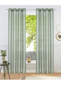 Bruno Banani Gordijn Linus 1 sjaal, ingeweven dwarsstrepen (1 stuk) kant & klaar gordijnen maat 3 groen