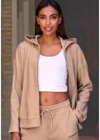 French Connection Sweatvest zachte ribstructuur, loungewear dames loungewear maat 36/38 bruin