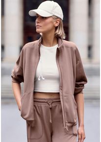 Copenhagen Studios Sweatvest van hoogwaardig materiaal dames loungewear maat 32/34 bruin