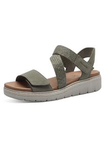 Tamaris Sleehaksandaaltjes , zomerschoen, sandaal, plateauhak, met klittenbandsluiting dames sandalen met sleehak maat 36 groen