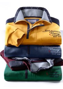 Marco Donati Poloshirt Shirt met lange mouwen (1-delig) heren knoopsluiting maat 44/46 oranje