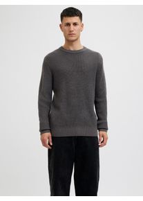 Jack & Jones Jack & Jones Gebreide trui JJGLOBAL KNIT CREW NECK heren pullovers maat L grijs