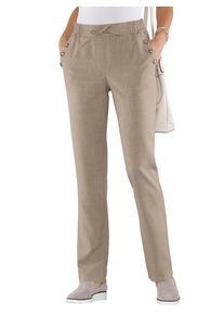 Classic Basics Linnen broek dames broeken met rechte pijpen maat 19 grijs