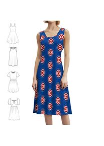 Patriotic Star Women's Elegant Party Dress A-Line Dress With Short/Long/Sleeveless Options Patriotic Star Red White Blue Star