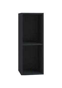 Vcm Mid.you Schallplattenregal , Schwarz , Holzwerkstoff , 2 Fächer , 34x72x30 cm , Wohnzimmer, TV Möbel, CD-Regale
