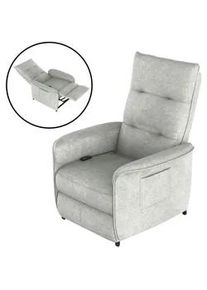 [en.casa] Polstersessel Savukoski , Hellgrau , Textil , 58x102x81 cm , Wohnzimmer, Sessel, Fernsehsessel