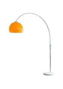 P & B Bogenleuchte , Silberfarben, Weiß , Kunststoff , rund , 155x208x40 cm , höhenverstellbar , Lampen & Leuchten, Innenbeleuchtung, Stehlampen, Bogenlampen