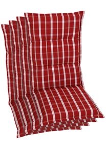 GO-DE Hochlehnerauflage 120x52 cm in rot, Größe B/H/T: 52 cm x 9 cm x 120 cm