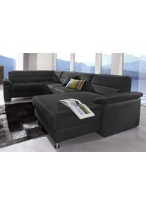 Sit & More Sit&More Wohnlandschaft »Top Ascara U-Form« inklusive Boxspring/Federkern-Polsterung in schwarz, Größe B/H/T: 312 cm x 85 cm x 204 cm