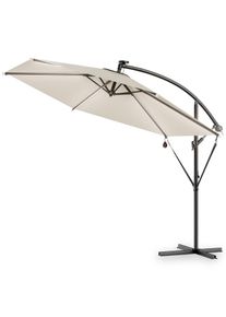 Kingsleeve Zweefparasol LED Crème Mali Ø350cm UV-bescherming 80+ met hoes
