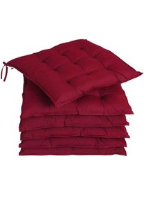 Detex Cojines para sillas jardín set de 6 granate viscoelásticos