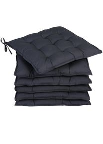 Detex Cojines para sillas jardín set de 6 antracita viscoelásticos