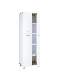 Vcm Mid.you Mehrzweckschrank , Weiß, Honigeiche , Kunststoff , 3 Fächer , 60x184x39 cm , stehend , Waschküche, Mehrzweckschränke