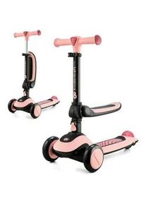 Kinderkraft Mini-Scooter , Rosa, Schwarz , Kunststoff, Metall , 31x64-77.5x60 cm , unisex , EN 71 , höhenverstellbarer Lenker, Räder mit LED-Licht , Freizeit & Co, Gartenspielzeug, Scooter