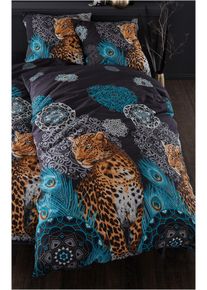 bonprix Lenjerie de pat cu print leopard, gri, 2x 80/80 cm, 2x 135/200 cm