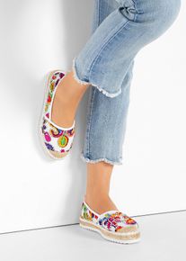 Espadrillos med broderi - vit - storlek 38 - bonprix