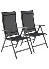 Hansiro Gartenstuhl Klappstuhl 2Er-Set , Schwarz , Metall , 70x106x56 cm , Gartenmöbel, Gartensessel, Gartenstühle