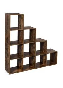 Hansiro Bücherregal Würfelregal , Braun , Holzwerkstoff , 29x29x129.5 cm , Wohnzimmer, Regale, Bücherregale