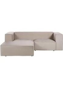 Beliani 2-Sitzer-Ecksofa Samtstoff taupe linksseitig Vernon , Beige , Textil , 236x175 cm , Wohnzimmer, Sofas & Couches, Wohnlandschaften, Ecksofas