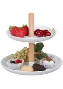 Relaxdays Etagere , Kunststoff, Holz , 19 cm , Geschirr, Tischkultur & Serviergeschirr, Etageren