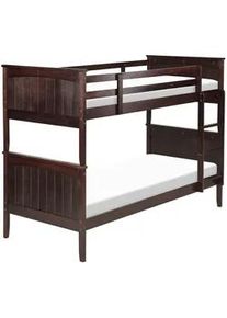 Beliani Hochbett 90/200cm Dunkler Holzfarbton Albon , Dunkelbraun , 90x200 cm , Babymöbel & Kindermöbel, Kinderzimmer & Jugendzimmer, Kinderbetten, Hochbetten