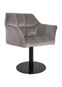 CLP Sessel Samt grau , Textil , 64x75x48 cm , Wohnzimmer, Sessel, Polstersessel