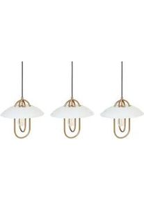 Beliani Hängeleuchte Nattai 7/76/121 cm , Goldfarben , Metall , E27 , 76x121x7 cm , Lampen & Leuchten, Innenbeleuchtung, Hängeleuchten, Pendelleuchten