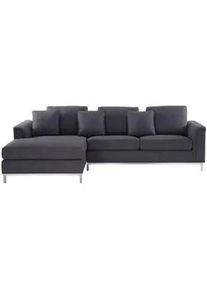 Beliani 4-Sitzer-Ecksofa Polyester Grau linksseitig Oslo , Dunkelgrau , Textil , L-Form , 270x151 cm , Wohnzimmer, Sofas & Couches, Wohnlandschaften, Ecksofas