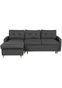Beliani Ecksofa Polsterbezug Dunkelgrau linksseitig Flakk , Textil , L-Form , 232x147 cm , Wohnzimmer, Sofas & Couches, Wohnlandschaften, Ecksofas