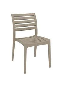 CLP Gartenstuhl Kunststoff schlamm , 48x82x58 cm , Gartenmöbel, Gartensessel, Gartenstühle