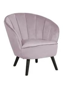 Beliani Sessel Samtstoff Rosa Dala , Pink , Textil , 74x76x77 cm , Wohnzimmer, Sessel, Polstersessel