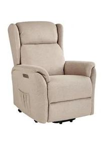 Beliani Sessel taupe USB-Port elektrisch verstellbar Elegy , Textil , 72x86x80 cm , Wohnzimmer, Sessel, Relaxsessel