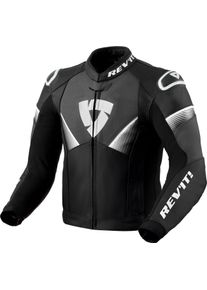 Revit Argon 2, veste en cuir , couleur: Noir/Blanc , taille: 50