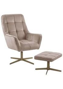 Beliani Sessel Samtstoff Beige Molle , Textil , 60x104x82 cm , Wohnzimmer, Sessel, Polstersessel