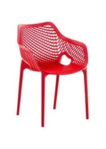 CLP Gartenstuhl Kunststoff Rot , 57x81x60 cm , Esszimmer, Stühle