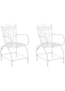 CLP Gartenstuhl 2er Set Metall weiß , Weiß , 48x88x60 cm , Gartenmöbel, Gartensessel, Gartenstühle