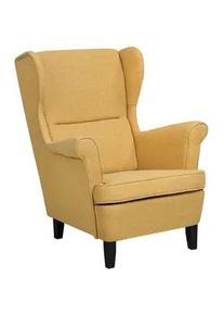 Beliani Sessel Polsterbezug Gelb Abson , Textil , 74x102x63 cm , Wohnzimmer, Sessel, Ohrensessel