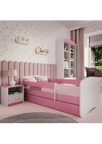 Mid.you Kinder-/Juniorbett , Pink , Textil , Birke , Sperrholz,Schichtholz , H2 , 1-Zonen , Höhe ca. 15 cm , links montierbar, rechts montierbar , 80x160 cm , nicht verstellbar , Babymöbel & Kindermöbel, Kinderzimmer & Jugendzimmer, Kinderbetten, Kinderbetten & Jugendbetten