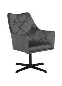 Beliani Sessel Samtstoff Grau Vaksala , Textil , 61x95x73 cm , Wohnzimmer, Sessel, Polstersessel