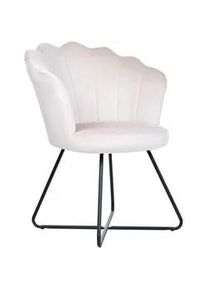 Beliani Sessel Samtstoff Beige Lovelock , Textil , 67x86x70 cm , Wohnzimmer, Sessel, Polstersessel