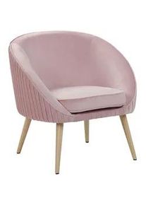 Beliani Sessel Samtstoff Rosa Tromso , Pink , Textil , 73x73x54 cm , Wohnzimmer, Sessel, Polstersessel