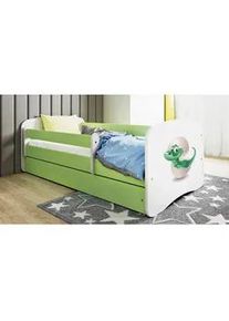 Mid.you Kinder-/Juniorbett , Grün, Weiß , Textil , Birke , Sperrholz,Schichtholz , H2 , 1-Zonen , Höhe ca. 15 cm , links montierbar, rechts montierbar , 80x160 cm , nicht verstellbar , Babymöbel & Kindermöbel, Kinderzimmer & Jugendzimmer, Kinderbetten, Kinderbetten & Jugendbetten