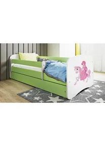 Mid.you Kinder-/Juniorbett , Grün, Weiß , Textil , Birke , Sperrholz,Schichtholz , H2 , 1-Zonen , Höhe ca. 15 cm , links montierbar, rechts montierbar , 80x160 cm , nicht verstellbar , Babymöbel & Kindermöbel, Kinderzimmer & Jugendzimmer, Kinderbetten, Kinderbetten & Jugendbetten