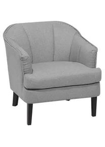 Beliani Sessel Polsterbezug grau Elverum , Schwarz, Grau , Textil , 75x79x82 cm , Wohnzimmer, Sessel, Polstersessel